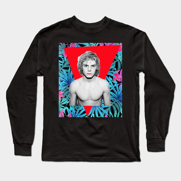 Evan Peters Long Sleeve T-Shirt by austyndelugoart